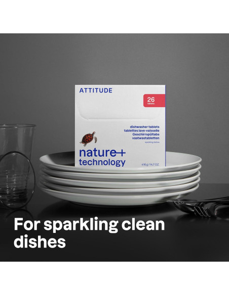 Tabletas Detergente Lavavajillas ATTITUDE 26 Unidades Veganas