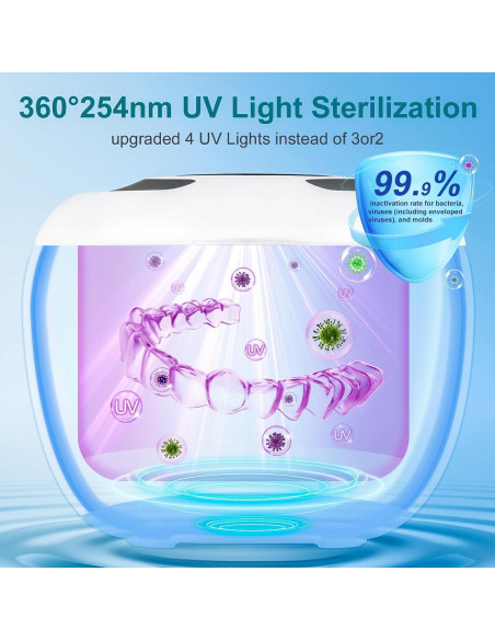 Limpiadora Ultrasónica Hossili 45kHz 200ML para Dentaduras y Alineadores