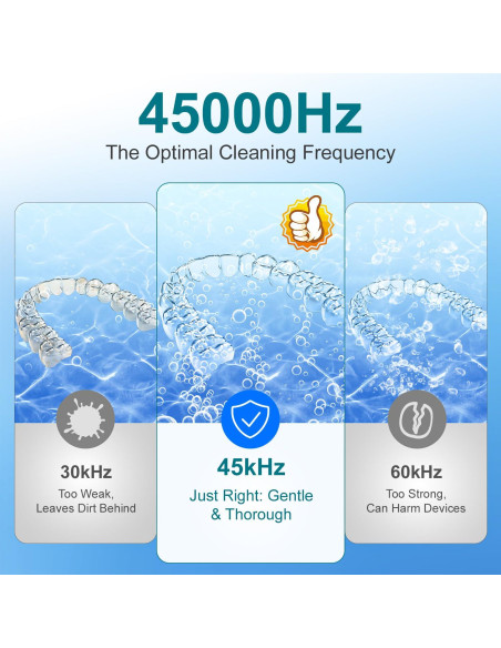 Limpiadora Ultrasónica Hossili 45kHz 200ML para Dentaduras y Alineadores