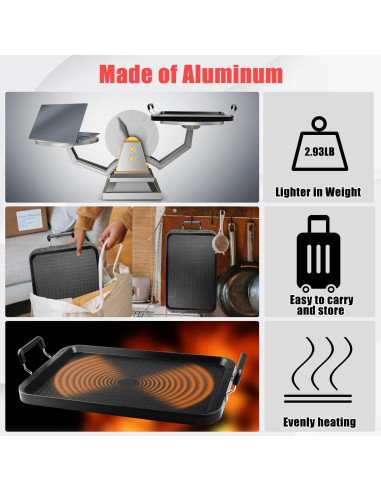 Plancha Plana Vayepro 43 cm Antiadherente para Estufa