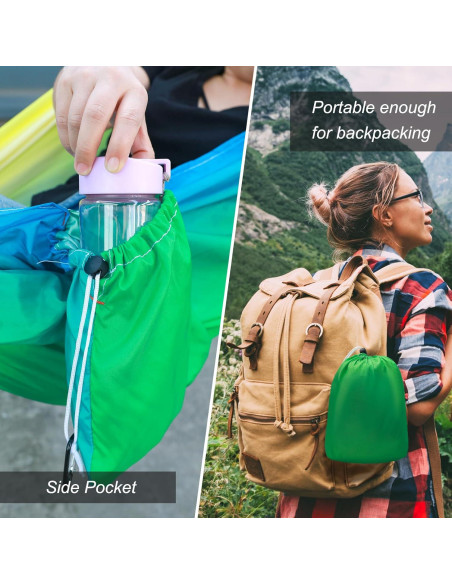 Hamaca de Camping ZAIXIA de Nylon 270x140cm 181kg Hamaca de Camping ZAIXIA de Nylon 270x140cm 181kg