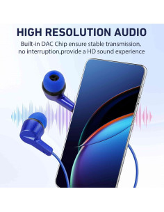 Auriculares UrbanX R2 Intrauditivos con Micrófono 3.5mm Azul 2