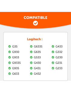 Almohadillas de Gel Refrigerante Wicked Cushions para Logitech G935 G933 G533 2