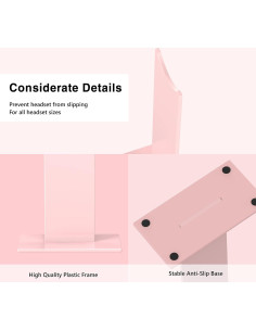 Soporte para Auriculares Rosa SIMGAL ST-1 Universal con Base Estable 2