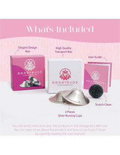 Copas de Lactancia BoobyBuds Plata 999 - Protectores de Pezón 2
