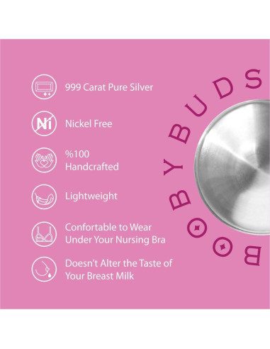 Copas de Lactancia BoobyBuds Plata 999 - Protectores de Pezón