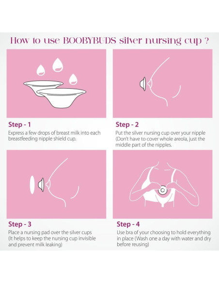 Copas de Lactancia BoobyBuds Plata 999 - Protectores de Pezón