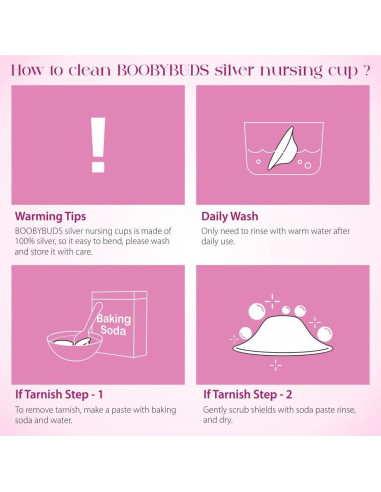 Copas de Lactancia BoobyBuds Plata 999 - Protectores de Pezón