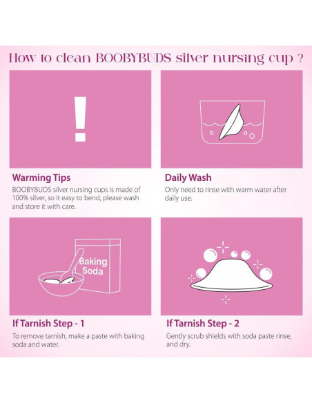 Copas de Lactancia BoobyBuds Plata 999 - Protectores de Pezón