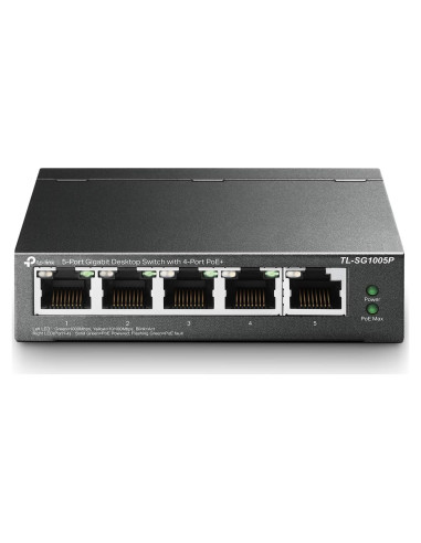 Interruptor PoE Gigabit TP-Link TL-SG1005P 5 Puertos 65W