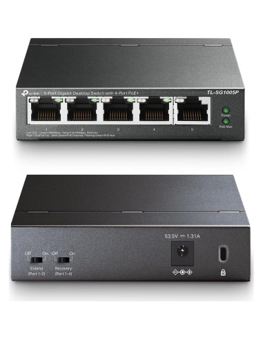 Interruptor PoE Gigabit TP-Link TL-SG1005P 5 Puertos 65W