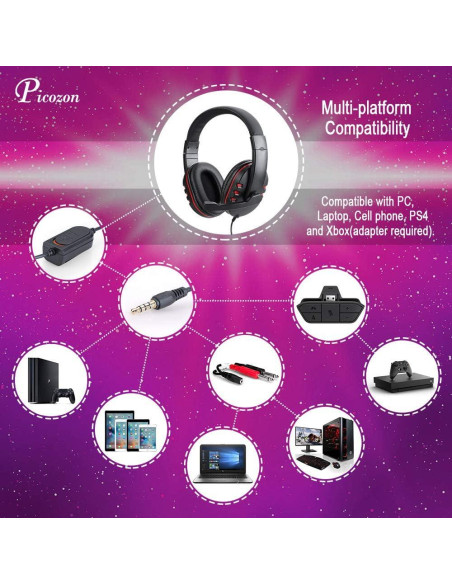 Auriculares Gaming Picozon con Micrófono 3.5mm para PS5/PS4 Auriculares Gaming Picozon con Micrófono 3.5mm para PS5/PS4