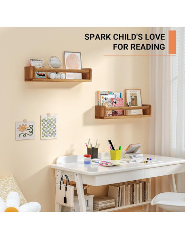 Estanterías Flotantes Heimlove 16" (40.64 cm) Juego de 2 Madera