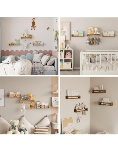 Estanterías Flotantes Heimlove 16" (40.64 cm) Juego de 2 Madera