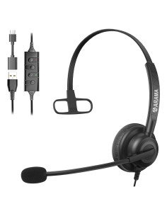 Auricular USB Arama A600 con micrófono, cancelación de ruido