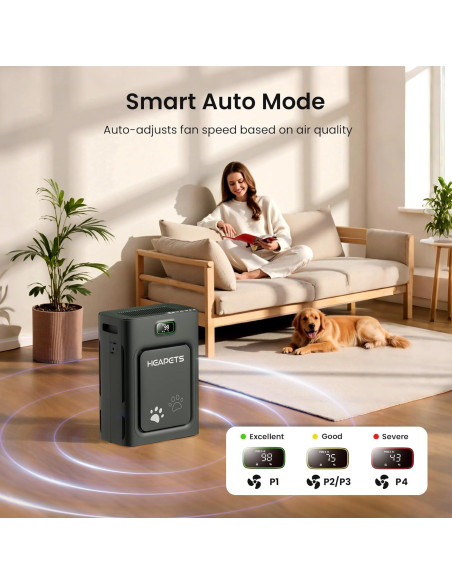 Purificador de Aire HEAPETS P358 para Mascotas hasta 185,8 m
