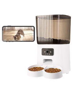 Comedero Automático para Perros Yiwu 5L Doble Bowl con Cámara