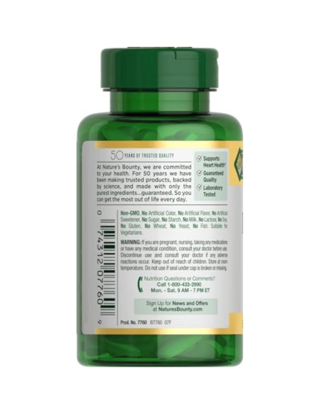 L-Arginina Nature's Bounty 1000mg 50 Tabletas Vegetales