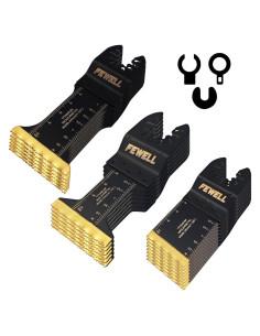 Cuchillas de Sierra Oscilante FEWELL 20 Piezas Titanio 3 Tipos