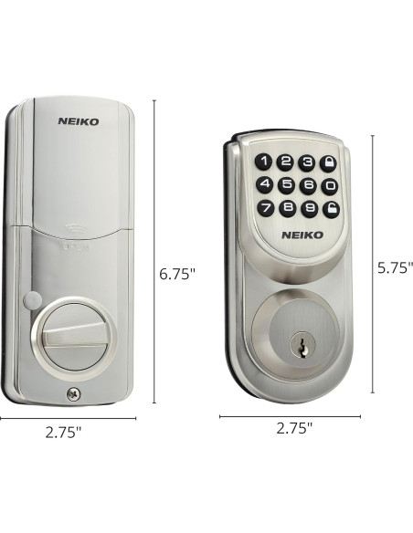 Cerradura Electrónica Sin Llave Neiko 52909A, Plata, 1.13kg