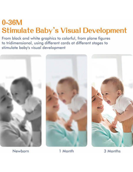 Tarjetas de Estimulación Visual SpriteGru 25 PCS 14x14 cm Bebés