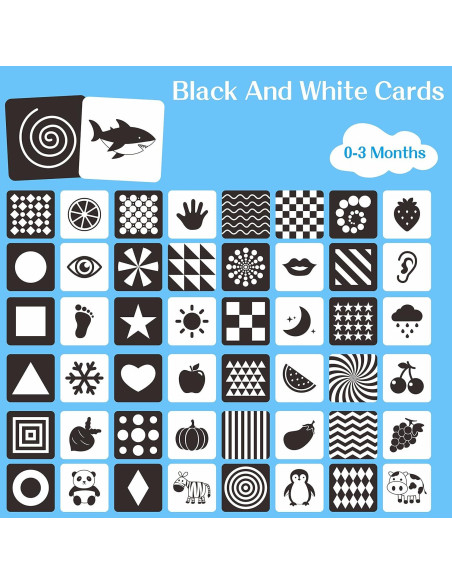 Tarjetas de Estimulación Visual SpriteGru 25 PCS 14x14 cm Bebés