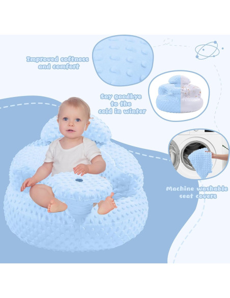 Asiento Inflable para Bebés BALAPET con Bandeja y Soporte Azul