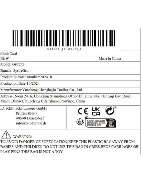 Tarjetas de Estimulación Visual SpriteGru 25 PCS 14x14 cm Bebés