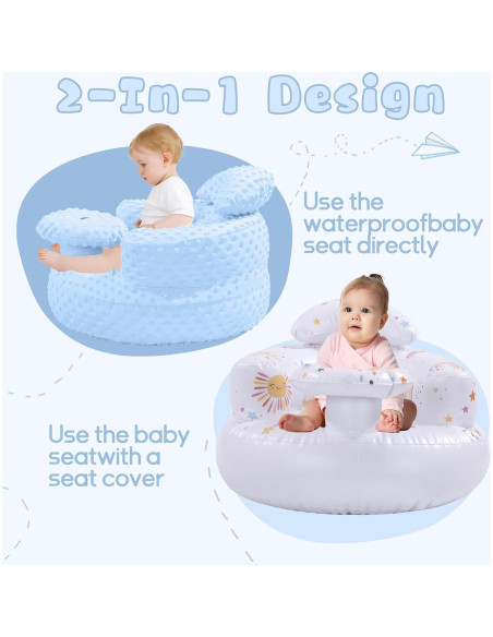 Asiento Inflable para Bebés BALAPET con Bandeja y Soporte Azul