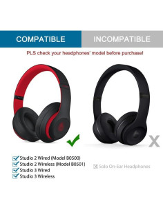 Almohadillas de Repuesto GEVO para Auriculares Beats Studio 2/3 - Gel Refrigerante Negro 2