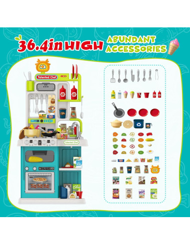 Juego de Cocina para Niños Dobiler con Sonidos y Luces 92.5x24.1cm