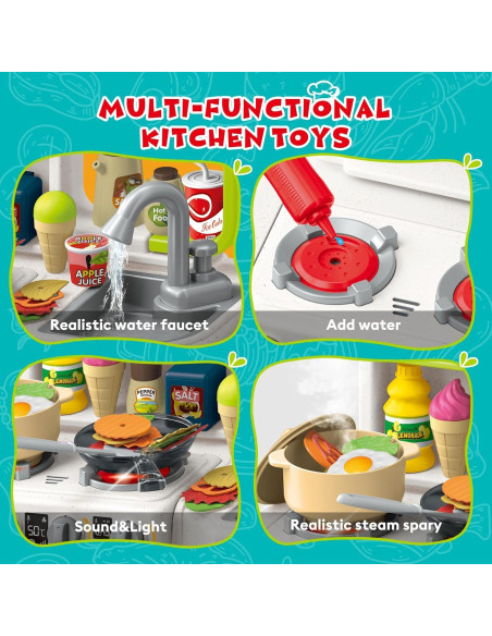 Juego de Cocina para Niños Dobiler con Sonidos y Luces 92.5x24.1cm