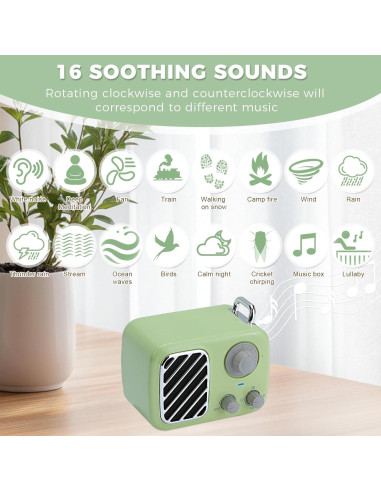 Máquina de Ruido Blanco Vita Laeta SD24 Portátil Verde