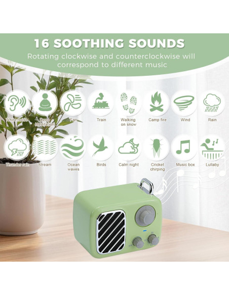 Máquina de Ruido Blanco Vita Laeta SD24 Portátil Verde