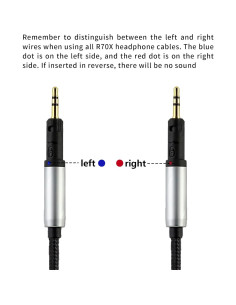 Cable de Reemplazo okcsc para Auriculares Audio-Technica ATH-R70X 2.5mm 2