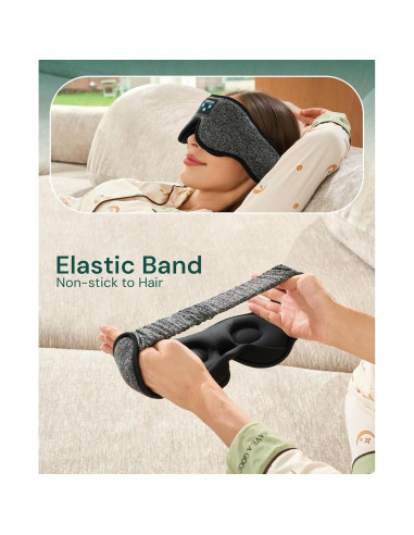 Máscara de Sueño Bluetooth ANRUOLA 3D Gris Oscuro