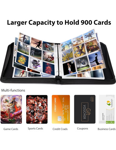 Carpeta de Cartas WOT I 900 Bolsillos Doble Cara Negra