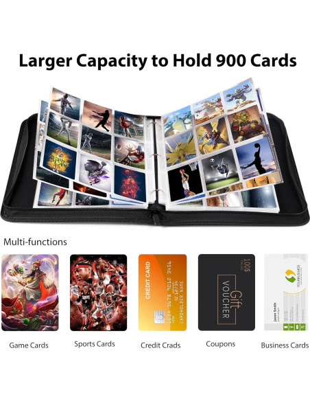 Carpeta de Cartas WOT I 900 Bolsillos Doble Cara Negra