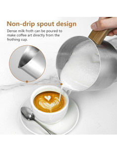 Espumador y Vaporizador de Leche AMZCHEF 8-en-1 550W 600ml 2