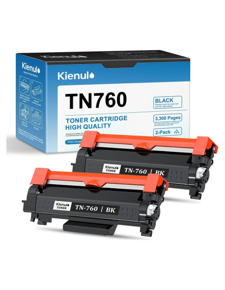 Cartucho de Tóner Kienul TN760 Negro Alto Rendimiento 2-Pack