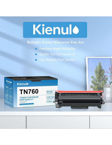 Cartucho de Tóner Kienul TN760 Negro Alto Rendimiento 2-Pack