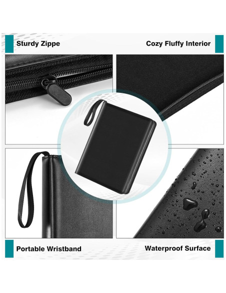 Carpeta de Cartas XRUNMIX 900 Bolsillos Negra con Cierre