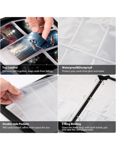 Carpeta de Cartas WOT I 900 Bolsillos Doble Cara Negra