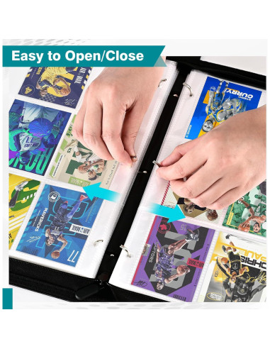 Carpeta de Cartas XRUNMIX 900 Bolsillos Negra con Cierre