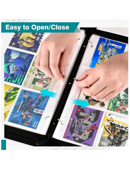 Carpeta de Cartas XRUNMIX 900 Bolsillos Negra con Cierre