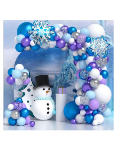Kit de Arco de Globos Congelados Janinus 130PCS - Decoración de Invierno