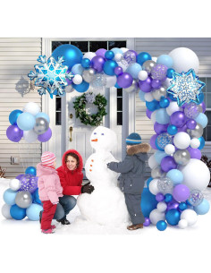 Kit de Arco de Globos Congelados Janinus 130PCS - Decoración de Invierno 2