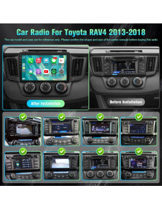 Radio Estéreo para Toyota RAV4 2013-2018 con Carplay y Android Auto 2