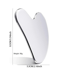 Herramienta Gua Sha Facial VGY de Acero Inoxidable 8.6cm 2