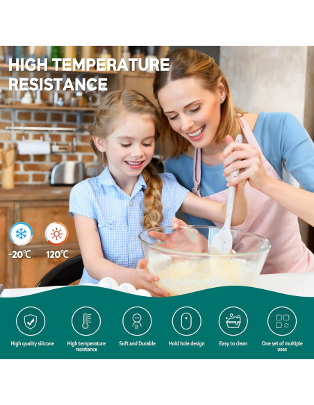 Juego de Espátulas de Silicona 6 Piezas YuLohass Blanco Juego de Espátulas de Silicona 6 Piezas YuLohass Blanco